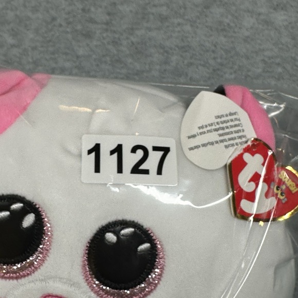 TY Squish-a-Boos Muffin Kitty Cat Plush 8 inch Kitty Pink Ears NWT NOTE - Picture 10 of 10